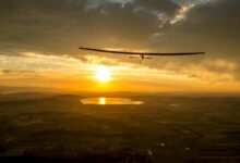 Solar powered plane takes off for day and night test flight