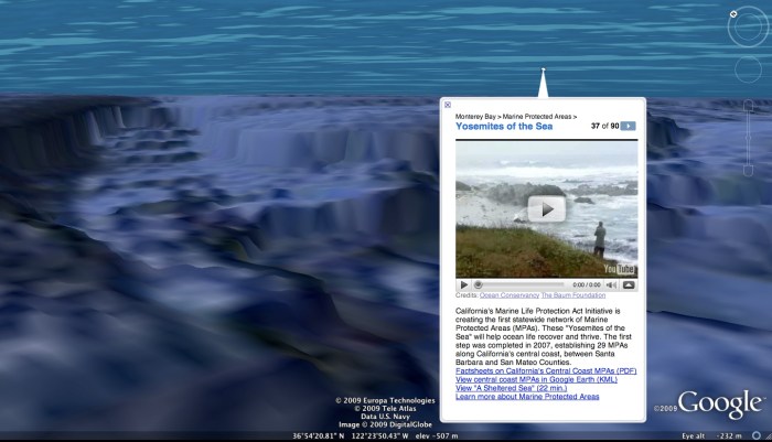 Google earth sets course for open seas