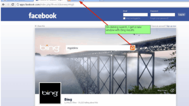 Facebook and bing do the search two step