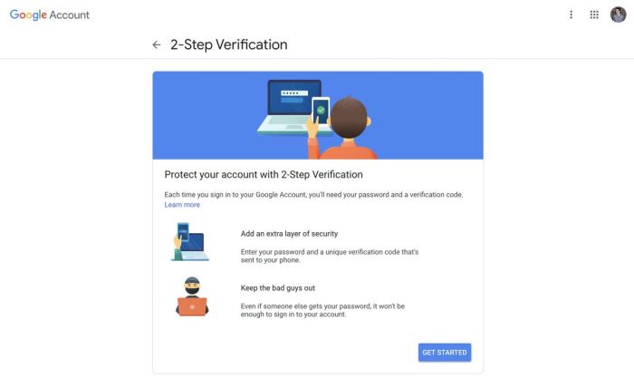 Google apps does two step security dance