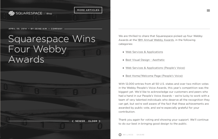 Webby awards honor fun and games innovation and business
